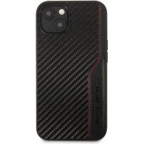 AMG Carbon Effect husă cu textură din fibre de carbon pentru iPhone 13 - negru