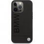 BMW Leather Hot Stamp husă pentru iPhone 13 Pro Max - negru