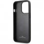 BMW Leather Hot Stamp husă pentru iPhone 13 Pro Max - negru
