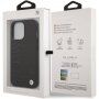 BMW Leather Hot Stamp husă pentru iPhone 13 Pro Max - negru