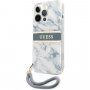 Guess Marble Stripe husă pentru iPhone 13 Pro Max - albastru