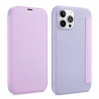 Carcasă tip portofel din silicon și piele PU pentru iPhone 13 mini - violet