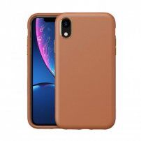 Husă rezistentă la șocuri cu textură de piele pentru iPhone XR - maro