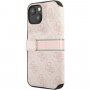 Guess 4G Printed Stripe carcasă flip pentru iPhone 13 - roz