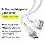 Cablu magnetic de încărcare Baseus cu conector MagSafe 2 (forma de T) / USB-C pentru Macbook - 2m - alb