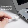 Cablu magnetic de încărcare Baseus cu conector MagSafe 2 (forma de T) / USB-C pentru Macbook - 2m - alb