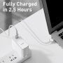 Cablu magnetic de încărcare Baseus cu conector MagSafe 2 (forma de T) / USB-C pentru Macbook - 2m - alb