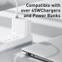 Cablu magnetic de încărcare Baseus cu conector MagSafe 2 (forma de T) / USB-C pentru Macbook - 2m - alb
