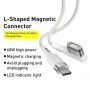 Cablu magnetic de încărcare Baseus 60W USB-C / MagSafe (tvar L) pentru Macbook - 2 m - alb