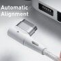 Cablu magnetic de încărcare Baseus 60W USB-C / MagSafe (tvar L) pentru Macbook - 2 m - alb