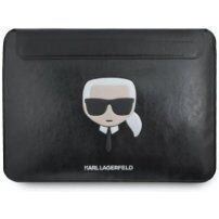 Karl Lagerfeld husă din piele pentru iPad Pro 12,9" / MacBook pana la 14" - negru