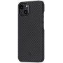 Pitaka MagEZ 2 husă cu textură din fibră de carbon pentru iPhone 13 - negru
