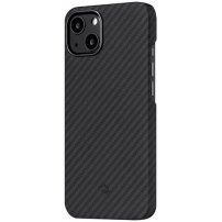 Pitaka MagEZ 2 husă cu textură din fibră de carbon pentru iPhone 13 - negru