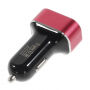 Încărcător auto performant (5.1A) iFans, cu trei porturi USB, pentru Apple iPhone / iPad / iPod - negru-roşu