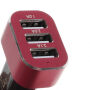 Încărcător auto performant (5.1A) iFans, cu trei porturi USB, pentru Apple iPhone / iPad / iPod - negru-roşu