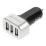 Încărcător auto performant (5.1A) iFans, cu trei porturi USB, pentru Apple iPhone / iPad / iPod - negru-argintiu