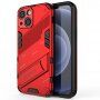 Husă de protecție durabilă cu stand pentru iPhone 13 mini - roșu