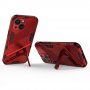 Husă de protecție durabilă cu stand pentru iPhone 13 mini - roșu
