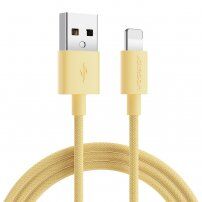 JOYROOM cablu USB-A de date și încărcare împletit / Lightning pentru iPhone / iPad / iPod / AirPods - 1 m - galben