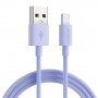 Joyroom cablu USB-A de date și încărcare împletit / Lightning pentru iPhone / iPad / iPod / AirPods - 2 m - violet
