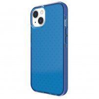 Husă de protecție transparentă cu model de cruci pentru iPhone 13 - albastru