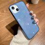 Husă transparentă cu inimi schimbătoare pentru iPhone 13 Pro Max - albastru