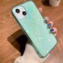 Husă transparentă cu inimi schimbătoare pentru iPhone 13 Pro Max - verde