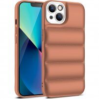Husă de protecție cu perne pentru iPhone 13 - maro