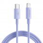JOYROOM cablu de date și de încărcare împletit 20W PD USB-C / Lightning pentru iPhone / iPad / iPod / AirPods - 1 m - violet