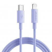 JOYROOM cablu de date și de încărcare împletit 20W PD USB-C / Lightning pentru iPhone / iPad / iPod / AirPods - 1 m - violet