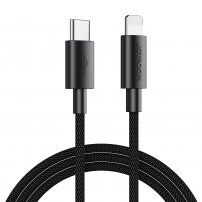 JOYROOM cablu de date și de încărcare împletit PD 20W USB-C / Lightning pentru iPhone / iPad / iPod / AirPods - 2 m - negru