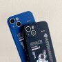 Husă din plastic moale astronaut pentru iPhone 12 - albastru