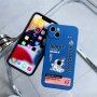 Husă din plastic moale astronaut pentru iPhone 12 - albastru