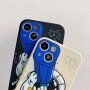 Husă din plastic moale astronaut cu telescop pentru iPhone 13 Pro Max - albastru închis