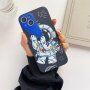 Husă din plastic moale astronaut cu telescop pentru iPhone 12 Pro Max - albastru închis
