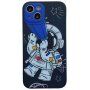 Husă din plastic moale astronaut cu telescop pentru iPhone 11 - albastru închis