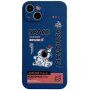 Husă din plastic moale astronaut pentru iPhone 12 - albastru