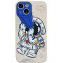 Husă din plastic moale astronaut cu telescop pentru iPhone 12 - bej