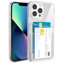 Husă transparentă cu buzunar de carduri pentru iPhone 13 Pro Max - transparent
