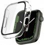 Carcasă de protecție metalică cu sticlă securizată pentru Apple Watch 45 mm - transparent