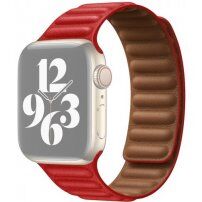 Curea din piele pentru Apple Watch Ultra 49mm / 46mm / 45mm / 44mm / 42mm - roșu