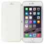 Husă din cauciuc, cu deschidere flip, pentru iPhone 6 / 6S – albă, cu pisică