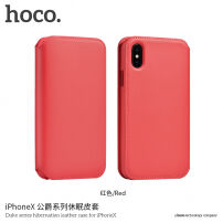Husă flip HOCO, de lux, din piele artificială, pentru Apple iPhone XS / iPhone X - roşu
