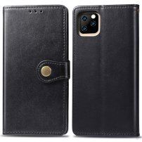 Carcasă Retro, tip portofel, din imitație de piele, pentru iPhone 11 Pro - negru