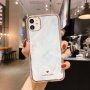 Husă rezistentă la impact din marmură pentru iPhone 11 Pro Max - albastru deschis