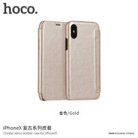 Husă flip HOCO, pentru Apple iPhone XS / iPhone X - auriu