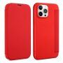 Carcasă tip portofel din silicon și piele PU pentru iPhone 13 - roșu