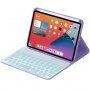 Carcasă cu tastatură iluminată, cu taste rotunde și spațiu pentru Apple Pencil pentru iPad mini 6 / mini 7 - violet