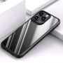Husă transparentă rezistentă la șocuri cu textura din carbon pentru iPhone 13 Pro Max - negru
