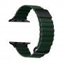 Curea magnetică din piele cu detalii metalice pentru Apple Watch 42mm / 41mm / 40mm / 38mm - curea verde